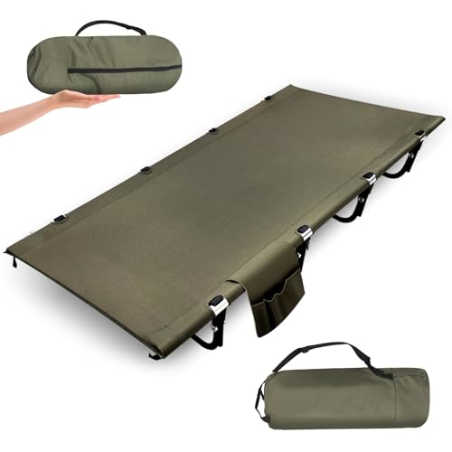 Ultraleichtes Campingbett, Rucksackbett zum Schlafen, faltbares Feldbett für Erwachsene, einfaches Aufstellen, trägt 330Lbs, tragbar, faltbar, kompakt für Erwachsene für Outdoor, Wandern, Reisen von ZEMBSOYA