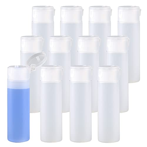ZEOABSY 50 Stück 50ml Halb-Transparent HDPE Flasche mit Klappscharnierverschluss, Kunststoff Weich Rundflasche mit Klappdeckel für kosmetische Flüssigkeiten, Emulsionen, Cremes und Öle von ZEOABSY