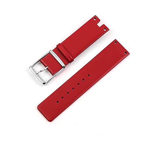 Uhrenarmbänder kompatibel mit CK K94231, echtes Leder, weich, langlebig, kompatibel mit Calvin Klein-Uhrenarmbändern, 22 mm, Weiß, Schwarz, Braun, Rot, Herren (Bandfarbe: Rot, Bandbreite: 22 mm) von ZERAPH