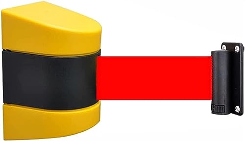 ZERAPH InLiMa An der Wand montierter, einziehbarer Warteschlangen-Barrieregürtel, Wandmontage-Sicherheitsgurt mit ABS-Gehäuse (Farbe: Rot, Größe: 3 m) von ZERAPH