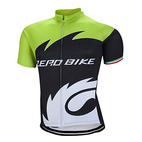 Herren Atmungsaktiv Schnelltrocknend Fahrradtrikot, Outdoor Kurzarm Radsport-Shirt von ZEROBIKE