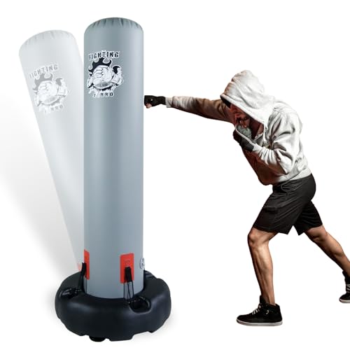 ZERRO Boxsack 166cm Erwachsene Kinder Freistehender Aufblasbare Standboxsack Boxing Trainer Heavy Duty für Kickboxen, Karate, MMA, Boxen und Stressabbau (Mit Pumpe) von CCLIFE