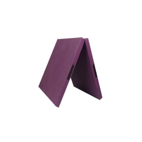 2-teilige, faltbare Gymnastikmatte, 5,1 cm dick, PU-Leder, Übungsunterlage, robuste, reißfeste Fitnessmatte for Cheerleading und Kampfsport (Color : Dark purple, Size : 120x60cm/47.2x23.6in) von ZERVA