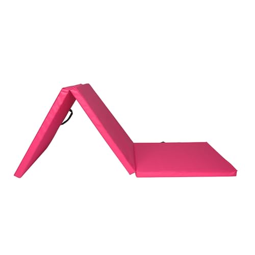 Gymnastikmatte, dreifach faltbar, Gymnastikmatte, PU-Sprung- und Roll-Trainingsmatte, leicht zu tragen, 180 x 60 x 4,5 cm (Color : Red) von ZERVA