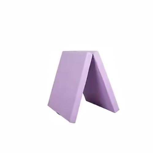 Gymnastikmatten-Tragegriff, 5 cm dick, reißfeste Trainingsmatte aus PU-Leder, leichte Yogamatte for den Heimgebrauch/Cheerleading/Strand (Color : Light purple, Size : 100x50cm/39.3x19.6in) von ZERVA