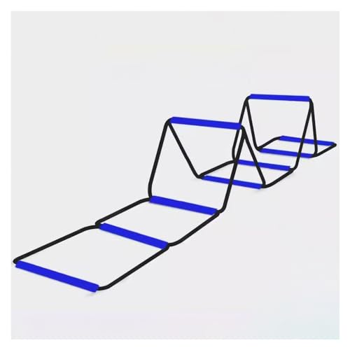 Multifunktionale Beweglichkeits-Geschwindigkeitsleiter, verstellbares Set, tragbar, for Übungen, Fußball, Jugend, Koordination, Beinarbeit (Color : Blue, Size : 2.52m/8.2ft) von ZERVA