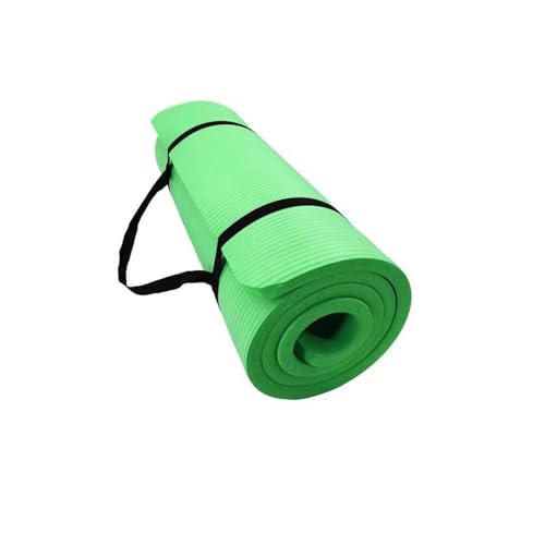 Sport-Yogamatten, Trainingsmatte, Übungs-Fitnessmatte, große Yogamatte for Männer und Frauen for Fitnessstudio und Heimtraining, 10 mm dick (Color : Green) von ZERVA