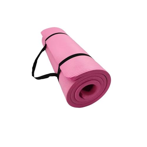 Sport-Yogamatten, Trainingsmatte, Übungs-Fitnessmatte, große Yogamatte for Männer und Frauen for Fitnessstudio und Heimtraining, 10 mm dick (Color : Pink) von ZERVA