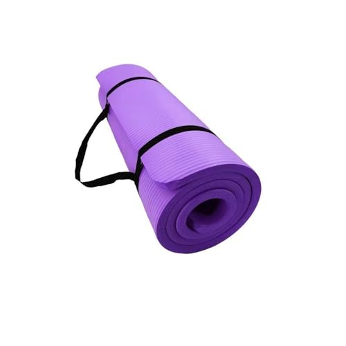 Sport-Yogamatten, Trainingsmatte, Übungs-Fitnessmatte, große Yogamatte for Männer und Frauen for Fitnessstudio und Heimtraining, 10 mm dick (Color : Purple) von ZERVA