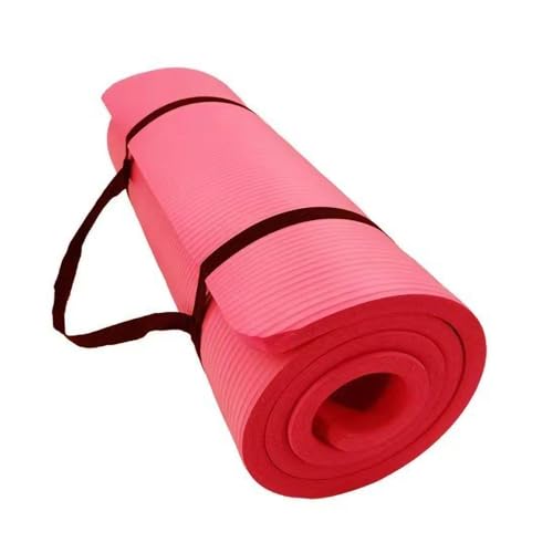 Sport-Yogamatten, Trainingsmatte, Übungs-Fitnessmatte, große Yogamatte for Männer und Frauen for Fitnessstudio und Heimtraining, 10 mm dick (Color : Red) von ZERVA