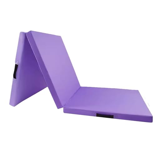 Zusammenklappbare Gymnastikmatte, Gymnastikmatte, Gymnastikmatte mit Tragegriffen, for Innen-/Außen-Trainingsmatte, Heim-Fitnessstudio, Yoga-Matte (Color : Purple, Size : 180x60cm/70.8x23.6in) von ZERVA