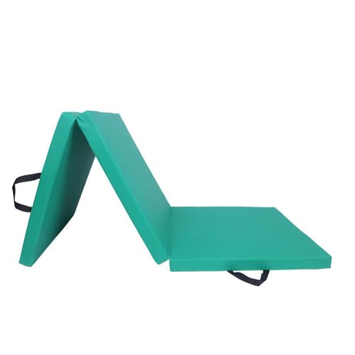 Zusammenklappbare Tumbling-Matten for Gymnastik zu Hause, Trainingsmatte mit Tragegriffen for Yoga, Tanz, Gymnastikmatte (Color : Green, Size : 180x60cm/70.8x23.6in) von ZERVA