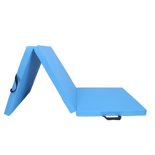 Zusammenklappbare Tumbling-Matten for Gymnastik zu Hause, Trainingsmatte mit Tragegriffen for Yoga, Tanz, Gymnastikmatte (Color : Light blue, Size : 180x60cm/70.8x23.6in) von ZERVA