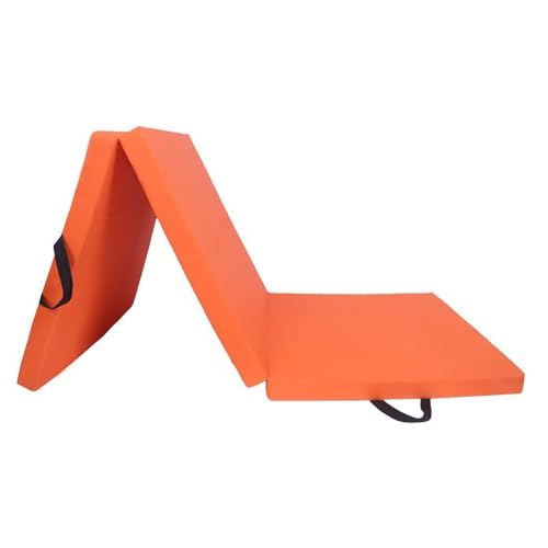 Zusammenklappbare Tumbling-Matten for Gymnastik zu Hause, Trainingsmatte mit Tragegriffen for Yoga, Tanz, Gymnastikmatte (Color : Orange, Size : 180x60cm/70.8x23.6in) von ZERVA