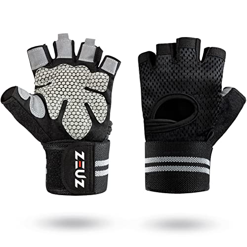 ZEUZ® Sport & Fitness Handschuhe Herren & Damen – Krafttraining – Crossfit – Grau & Schwarz – Größe S von ZEUZ