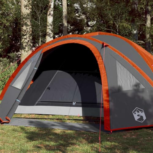 Campingzelt 4 Personen Grau & Orange 300x250x132 cm 185T TAFT, ZEYUAN Caming Zelt, Camping Markise Zelt, Camping Tents, Camping-Zelt - 94351 von ZEYUAN