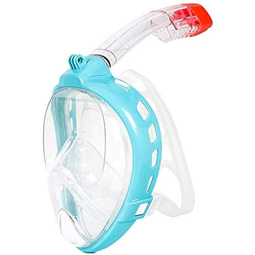 Tauchmaske Tauchmaske Taucherbrille Trockenschnorchelset Tauchanzug Schwimmbrille Vollgesichts-Schnorchelmaske (Blau M) von ZGYOZMNG
