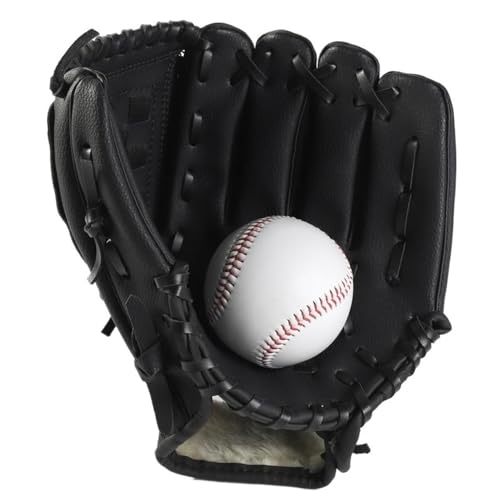 Baseball Handschuhe Baseball-Handschuh for Erwachsene und Kinder, Baseball-Training, verdickte Polsterung, Pitcher-Baseball-Handschuh Baseballhandschuh(Color:Noir,Größe:12.5 inches) von ZHAOYUQI