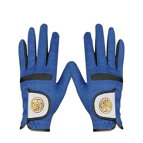 ZHAOYUQI Golfhandschuhe 1 Paar Frauen Pu. Golfhandschuhe rutschfeste weiche Handschuhe Sonnencreme atmungsaktive Damen Golfhandschuhe Golfhandschuhe Damen(Color:Blue,Größe:20) von ZHAOYUQI