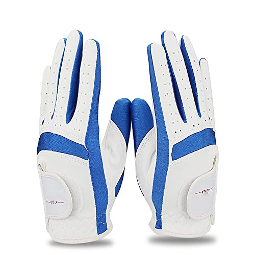 ZHAOYUQI Golfhandschuhe 1 Pair Golfhandschuhe for Kinder Links Recht Hand Handschuh Atmungsaktiv Weichstoff Blau Rosa Golfhandschuh Golfhandschuhe Damen(Color:1 Pair Blue,Größe:XL) von ZHAOYUQI