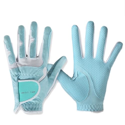 ZHAOYUQI Golfhandschuhe Frauen Golfhandschuhe Linke Hand & Right Hand Sport Nanometer Tuch Golfhandschuhe Atmungsaktiver Palmschutz Golfhandschuhe Damen(Color:Blue White,Größe:18 Size) von ZHAOYUQI