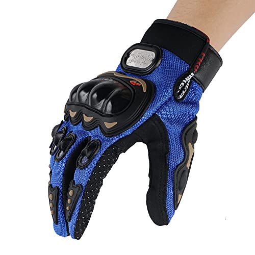 ZHAOYUQI Motorradhandschuhe Motorradhandschuh Mann Sommerschutzausrüstung Atmungsaktive Vollfinger-Reitroller-Motorcross-Moto-Handschuhe Motorrad Handschuhe (Color : Blue, Größe : L) von ZHAOYUQI