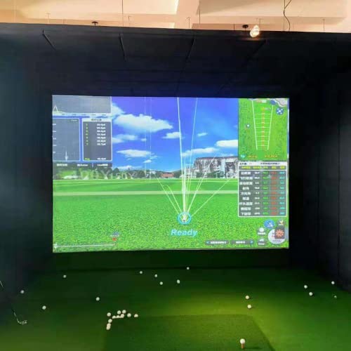Verdickter Golfsimulator-Schlagschirm, mit Ösenlöchern, schlagfest, verdickt, langlebig, gepolstert, dämpfend, Anzeigeprojektor-Bildschirm für das Golftraining von ZHDBD