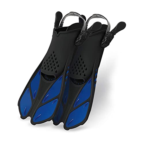 Tauchausrüstung, Einstellbare Kurze Erwachsene Schnorchel Fuß Schwimmen Flossen Flossen Anfänger Wasser Sport Ausrüstung Tragbare Tauchen Flossen Männer ( Color : Blue , Size : L/XL ) von ZHELLY