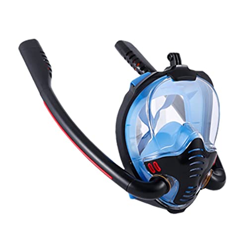 Tauchausrüstung, Erwachsene Tauchmaske Vollgesichts-Antibeschlag-Schnorchelmaske Kinderschwimmen Unterwasser-Atemschutzmaske Tauchausrüstung (Color : Blue, Size : L/XL) von ZHELLY