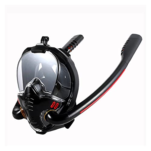 Tauchausrüstung, Schnorchelmaske for Erwachsene, Unterwasser-Antibeschlag-Vollgesichts-Tauchmaske, Schnorchel-Tauchbrille, Schwimm-Schnorchel-Tauchausrüstung (Color : Full Black, Size : L/XL) von ZHELLY
