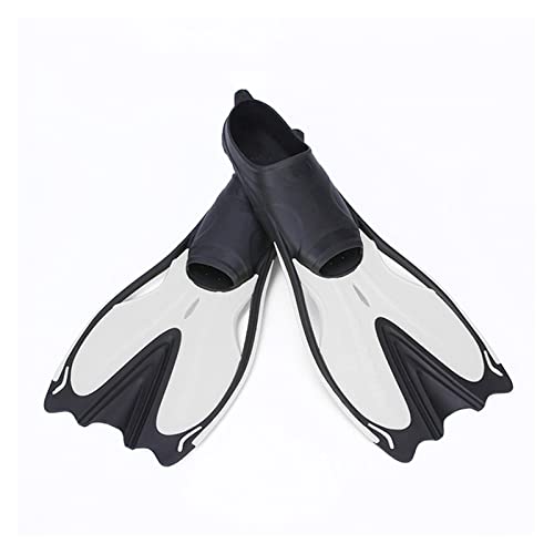 Tauchausrüstung, Schwimmflossen Erwachsene Schnorcheln Fußflossen Kinder Tauchflossen Anfänger Schwimmausrüstung Tragbare Tauchflossen for Erwachsene Und Kinder ( Color : Black White , Size : XL ) von ZHELLY
