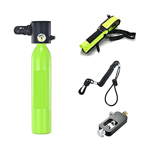 ZHELLY Tauchausrüstung, 0,5 L Mini-Sauerstoffflasche, Tauchunterricht, Unterwasser-Atmung, Tauchausrüstung, Atmung, Sauerstofftank (Color : Green, Size : Medium) von ZHELLY