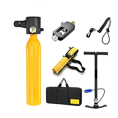 ZHELLY Tauchausrüstung, 0,5 L Neue Mini-Sauerstoffflasche for Tauchunterricht, Unterwasser-Atmung, Tauchausrüstung, Sauerstofftank (Color : Yellow, Size : A) von ZHELLY