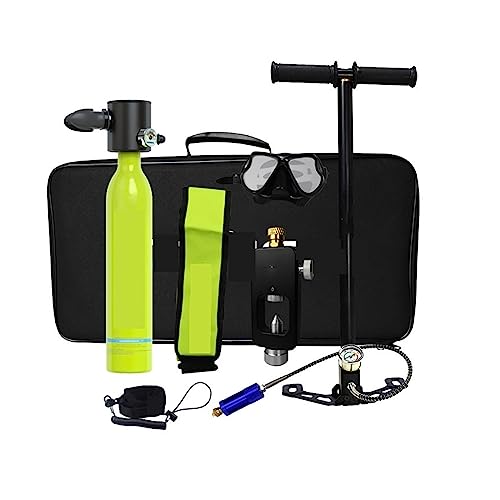 ZHELLY Tauchausrüstung, 0,5-l-Tauchsauerstoffflasche, tragbare Schnorchelausrüstung. Flasche mit 10-15-Minuten-Fähigkeit, Tauchausrüstung (Color : Green, Size : 0.5L Package) von ZHELLY