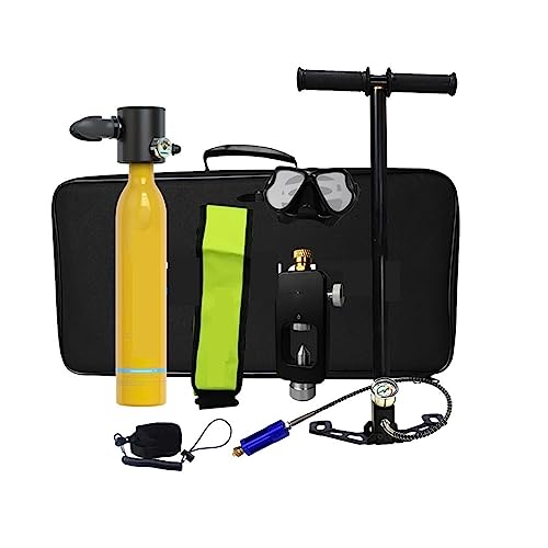 ZHELLY Tauchausrüstung, 0,5-l-Tauchsauerstoffflasche, tragbare Schnorchelausrüstung. Flasche mit 10-15-Minuten-Fähigkeit, Tauchausrüstung (Color : Yellow, Size : 0.5L Package) von ZHELLY