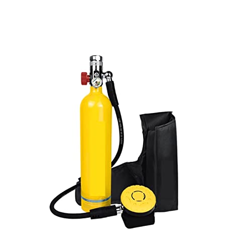 ZHELLY Tauchausrüstung, 1000 Ml Feuer-Notfall-Handsauerstoffflasche 20 MPA Taucher-Schnorchel-Atemschutzgerät (Color : Package-A Yellow, Size : 1L Diving Suit) von ZHELLY