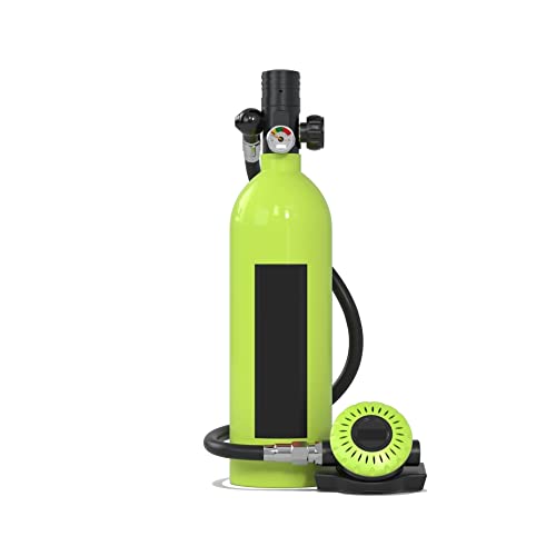 ZHELLY Tauchausrüstung, 1L Notfall-Ersatztauch-Atemschutzmasken-Set, Sauerstoffflasche, Einfach Und Tragbar (Color : Green, Size : 1L) von ZHELLY