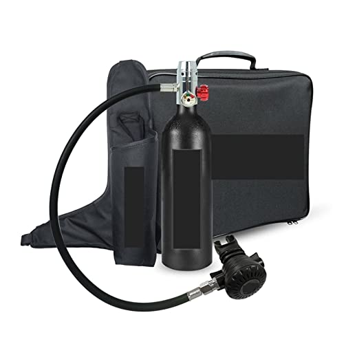 ZHELLY Tauchausrüstung, 1L Tauchflasche Notfallrettung Tauchmaske Tragbarer Rucksack Kleine Sauerstoffflasche (Color : Noir, Size : 1L) von ZHELLY