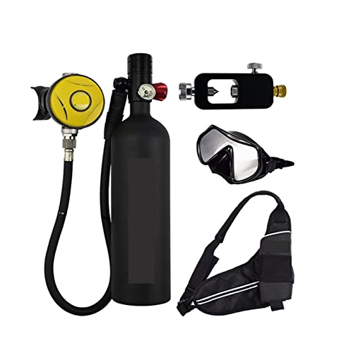 ZHELLY Tauchausrüstung, 2L Tauch- Und Schnorchelausrüstung, Sauerstofftank, Atemschlauch (Color : Blackhead in Green Bottle, Size : 2XL) von ZHELLY