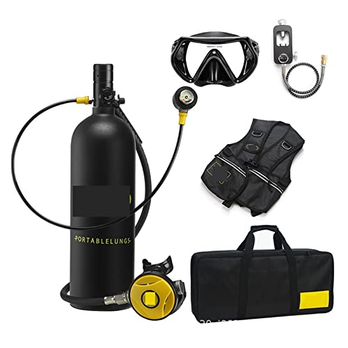 ZHELLY Tauchausrüstung, 2L Tauchen Schnorchelausrüstung Sauerstofftank Restdruckmessgerät (Color : Blackhead in Black Bottle, Size : 2XL) von ZHELLY