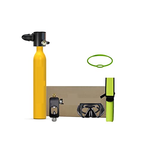 ZHELLY Tauchausrüstung, Atemschutzgerät for Brandungstauchen, Schwimmausrüstung, Schnorchel, Kleine Tragbare Sauerstoffflasche, Miniatur (Color : Diving Suit-Yellow, Size : 0.5L) von ZHELLY
