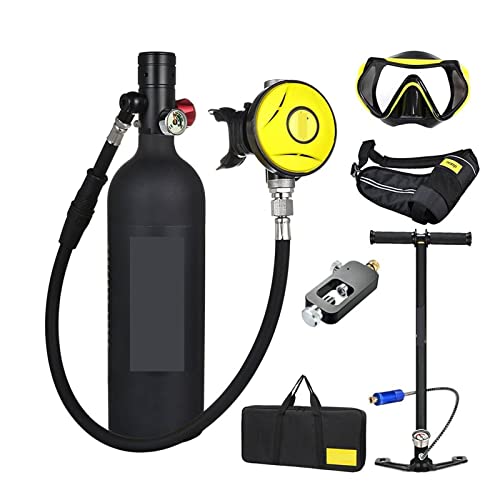ZHELLY Tauchausrüstung, DIDEEP X4000Pro 1L Tauchflasche Sauerstoffflasche Unterwassertauchset Tauchausrüstung Luft Mit Aufbewahrungstasche von ZHELLY