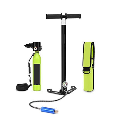 ZHELLY Tauchausrüstung, Freizeittauch-Atemschutzgerät, Ersatzpumpe, Aufblasbarer Notfall-Unterwasser-Feuerrettungs-Kleinzylinder (Color : Green, Size : 0.5L) von ZHELLY