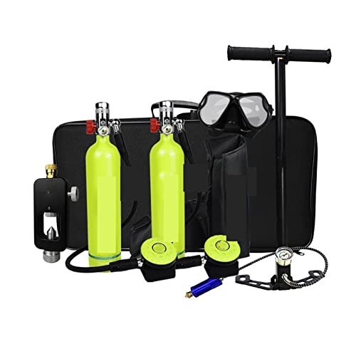 ZHELLY Tauchausrüstung, Outdoor-Freizeit-Tauch-Atemschutzgerät, Unterwasser-Schwimmen, Tauchzubehör, Tragbare Tauchausrüstung (Color : Package A Green, Size : 1L) von ZHELLY