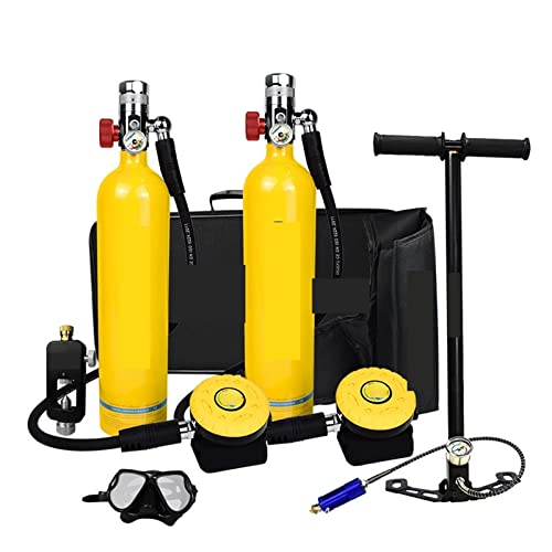 ZHELLY Tauchausrüstung, Outdoor-Freizeit-Tauch-Atemschutzgerät, Unterwasser-Schwimmen, Tauchzubehör, Tragbare Tauchausrüstung (Color : Package A Yellow, Size : 1L) von ZHELLY