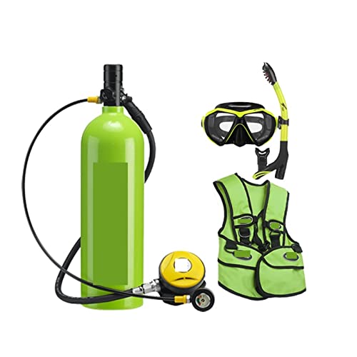 ZHELLY Tauchausrüstung, Outdoor-Tauch-Atemschutzgerät, 2 L, for Erwachsene, Schwimmen, Sauerstoffflasche, Freizeit Und Unterhaltung (Color : Green, Size : C) von ZHELLY