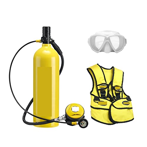 ZHELLY Tauchausrüstung, Outdoor-Tauch-Atemschutzgerät, 2 L, for Erwachsene, Schwimmen, Sauerstoffflasche, Freizeit Und Unterhaltung (Color : Yellow, Size : A) von ZHELLY