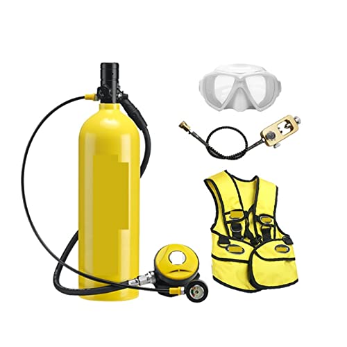 ZHELLY Tauchausrüstung, Outdoor-Tauch-Atemschutzgerät, 2 L, for Erwachsene, Schwimmen, Sauerstoffflasche, Freizeit Und Unterhaltung (Color : Yellow, Size : B) von ZHELLY