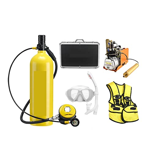 ZHELLY Tauchausrüstung, Outdoor-Tauch-Atemschutzgerät, 2 L, for Erwachsene, Schwimmen, Sauerstoffflasche, Freizeit Und Unterhaltung (Color : Yellow, Size : E) von ZHELLY