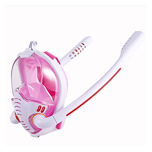 ZHELLY Tauchausrüstung, Schnorchelmaske for Erwachsene, Unterwasser-Antibeschlag-Vollgesichts-Tauchmaske, Schnorchel-Tauchbrille, Schwimm-Schnorchel-Tauchausrüstung (Color : White Pink, Size : S/M) von ZHELLY